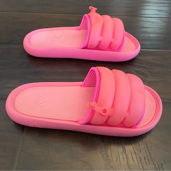 Adidas pink rubber slide sandals women’s sizes 8 - Picture 2 of 7
